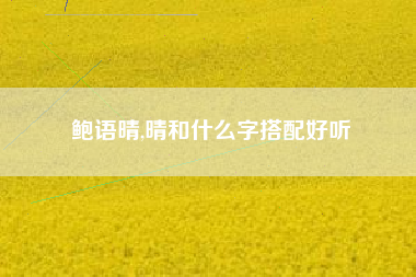 鲍语晴,晴和什么字搭配好听