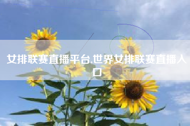 女排联赛直播平台,世界女排联赛直播入口