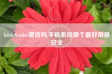 bitdefender激活码,手机系统哪个最好用最安全