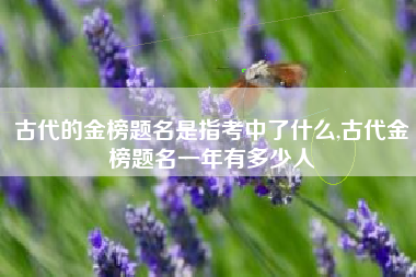 古代的金榜题名是指考中了什么,古代金榜题名一年有多少人