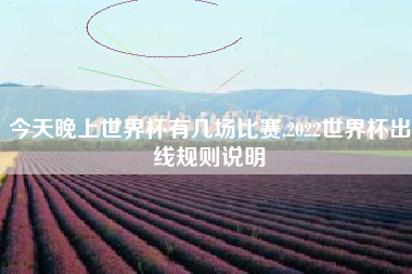 今天晚上世界杯有几场比赛,2022世界杯出线规则说明