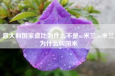 意大利国家德比为什么不是ac米兰,ac米兰为什么叫国米