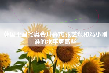 韩国平昌冬奥会开幕式,张艺谋和冯小刚谁的水平更高些
