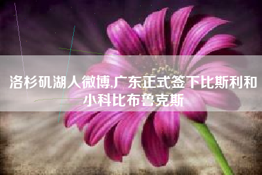 洛杉矶湖人微博,广东正式签下比斯利和小科比布鲁克斯