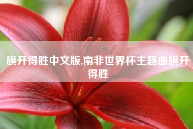 旗开得胜中文版,南非世界杯主题曲旗开得胜