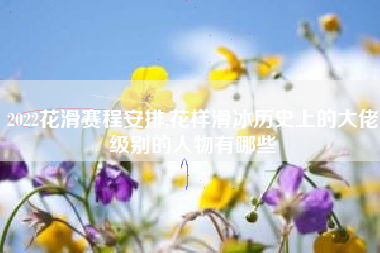 2022花滑赛程安排,花样滑冰历史上的大佬级别的人物有哪些