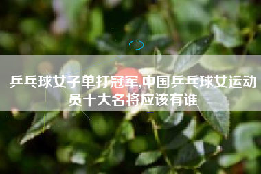 乒乓球女子单打冠军,中国乒乓球女运动员十大名将应该有谁
