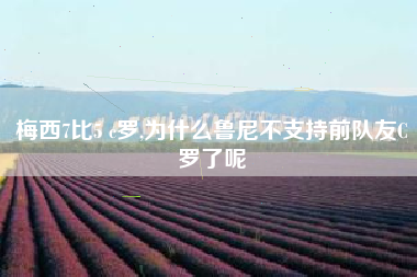 梅西7比5 c罗,为什么鲁尼不支持前队友C罗了呢