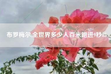 布罗梅尔,全世界多少人百米跑进9秒85