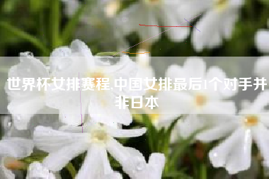 世界杯女排赛程,中国女排最后1个对手并非日本