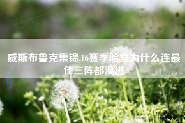 威斯布鲁克集锦,16赛季哈登为什么连最佳三阵都没进