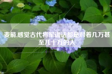 麦箭,感觉古代将军训话都是对着几万甚至几十万的人