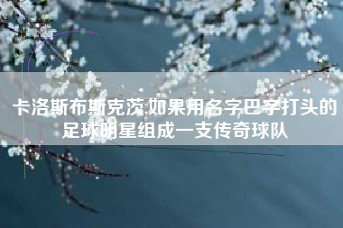 卡洛斯布斯克茨,如果用名字巴字打头的足球明星组成一支传奇球队