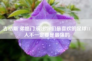吉格斯 弟媳门,说出你们最喜欢的足球11人不一定要是最强的