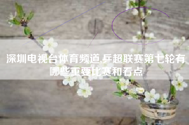 深圳电视台体育频道,乒超联赛第七轮有哪些重要比赛和看点