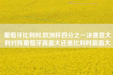 葡萄牙比利时,欧洲杯四分之一决赛意大利对阵葡萄牙赢面大还是比利时赢面大