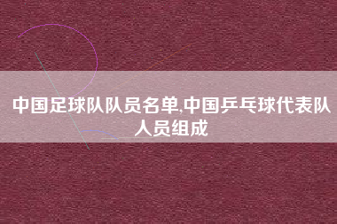 中国足球队队员名单,中国乒乓球代表队人员组成