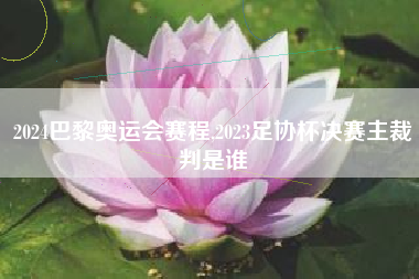 2024巴黎奥运会赛程,2023足协杯决赛主裁判是谁