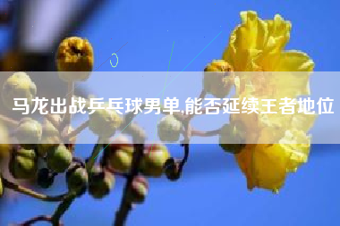 马龙出战乒乓球男单,能否延续王者地位