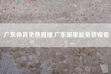 广东体育免费直播,广东哪里能免费观看