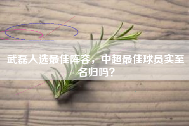 武磊入选最佳阵容,中超最佳球员实至名归吗?