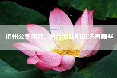 杭州公司团建,  适合团队的玩法有哪些