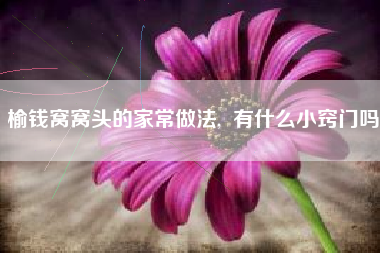 榆钱窝窝头的家常做法,  有什么小窍门吗